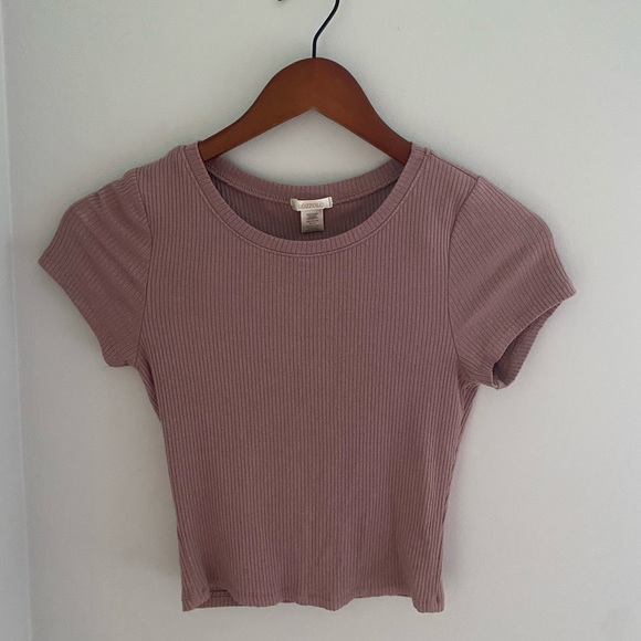 Bozzolo Tops - Pink/Purple Ribbed Short Sleeve